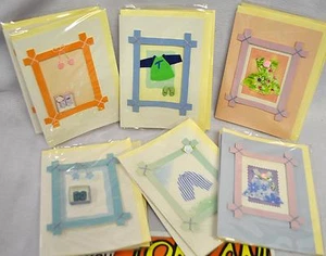 12pz. BIGLIETTI + BUSTE, NASCITA BATTESIMO, ASSORTITI BAMBINO - PRETTY GREETINGS - Picture 1 of 1
