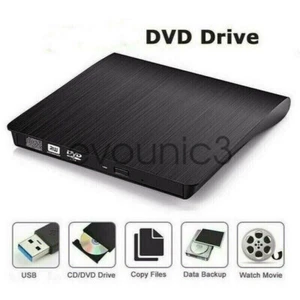 External CD DVD Drive for PC Laptop Windows 11 10 USB 3.0 Burner Reader Writer - Picture 1 of 12