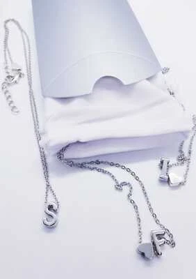 COLLANA DONNA CON LETTERA E CUORE SILVER - GOLD - Immagine 1 di 2