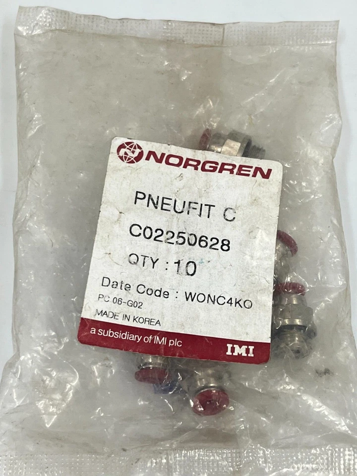 Bag of 10 IMI Norgren C02250628 Pneufit C Push-in connector 6mm x G1/4 - Image 1 of 3