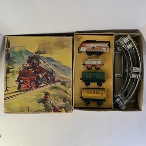 Vintage BUB Great Western wind-up tin Toy train Set w/track Western Germany - Picture 1 of 24
