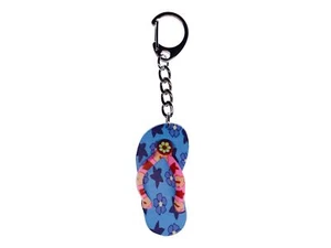 Flip-flop Keychain Miniblings Keyring Sandal Rubber Blue - Picture 1 of 3
