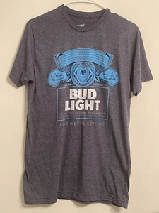 Budweiser Anheuser Busch Bud light Medium Grey Brew City T Shirt - Picture 1 of 3