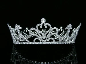 Bridal Wedding Pageant Rhinestone Crystal Full Crown Tiara 6192 - Picture 1 of 3