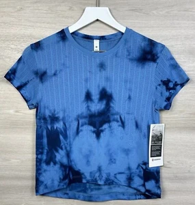 Lululemon Train to Be Short Sleeve Size 6 Rain Stripe Marble Dye Commander 52668 - Picture 1 of 6