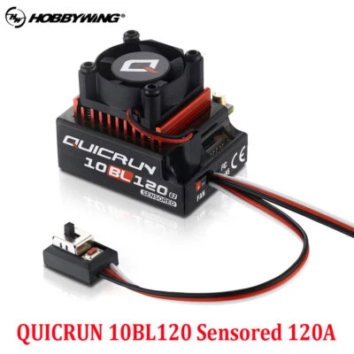 Hobbywing QUICRUN Sensored 10BL120 120A /10BL60 60A 2-3S Lipo Brushless ESC - Image 1 of 4