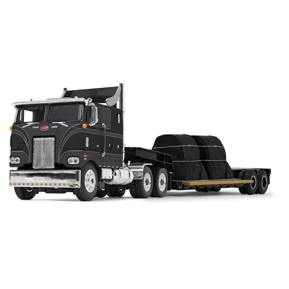 PETERBILT 352 COE SLEEPER & LOWBOY 带线圈装载黑色 1/64 DCP/FIRST GEAR 60-1299 — 第 1/1 张图片