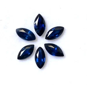 5x2.50 mm Natural Blue Sapphire Marquise Cut Lot 06 Pcs 1.04 CTS Loose Gemstones - Picture 1 of 7