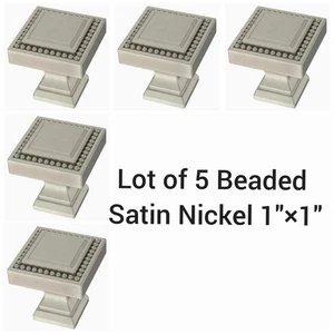 [5x] Brainerd 1" Eleganter Perlen Schrank Knopf Satin Nickel - P42262W-SN [B58] - Bild 1 von 4