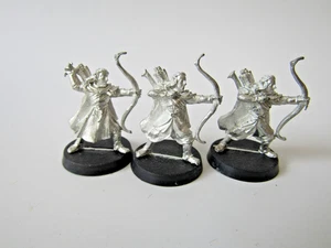 A8 WARHAMMER  LOTR / MIDDLE EARTH - LORIEN BOWMEN 3 X METAL MODELS - Picture 1 of 2