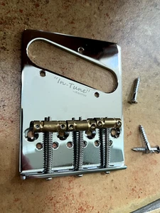 Gotoh Telecaster Modern Bridge BS-TC2 Brass Chrome String Thru & Toploader - Picture 1 of 11