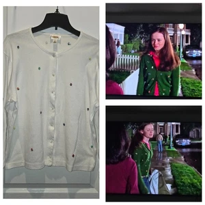 Talbots bestickte Blumen Strickjacke Gr. XL im Stil von Rory Gilmore - Bild 1 von 9