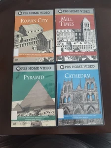 PBS David Macaulay DVD Lot Mill Times, Pyramid, Cathedral, Roman City - Picture 1 of 7