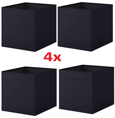 4x DRÖNA Fabric Storage Box Foldable Cube Basket for Shelving Units 33x38x33 cm - Image 1 of 4
