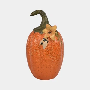 Ephraim Faience 2018 Hand Made Pottery Bumble Patch Bee Large Ceramic Pumpkin - Picture 1 of 6
