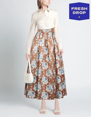 PVP €687 GIADA CURTI RESORT Maxi Falda IT48 US12 UK16 XXL Plisada Hecha en Italia Foto 1 de 4