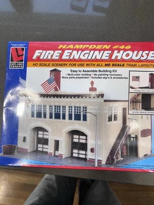 HO Scale Walthers Life-Like 433-1390 Hampden Fire Engine House #46 Kit  - Image 1 of 3