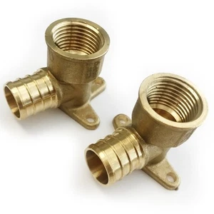 (Pack of 2) Pex 3/4 Inch x 1/2 Inch Female NPT Drop-ear Elbow Crimp Fittings - Picture 1 of 9