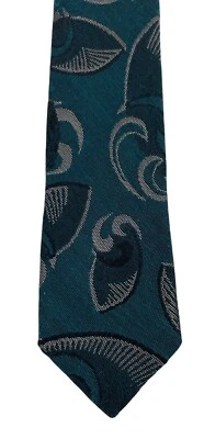 Corbata ajustada vintage Jordache para hombre verde tostado y negra Foto 1 de 4