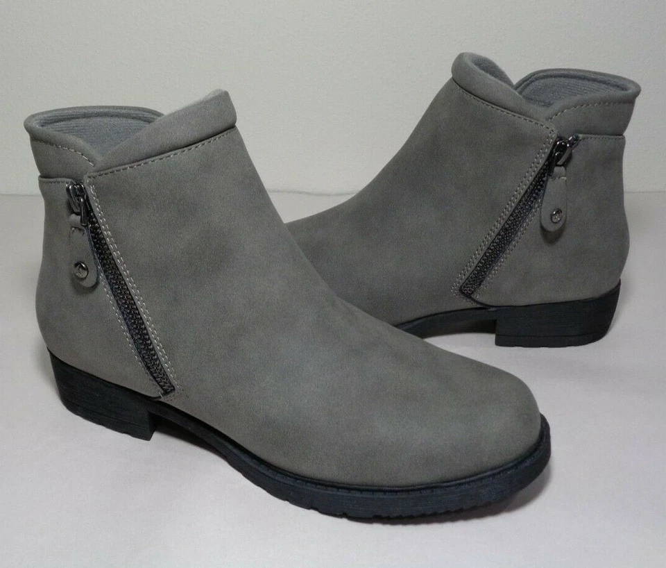 Sporto Size 8 M Tracy Grey Fabric Suede Ankle BOOTS Women's Shoes