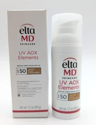Protector solar facial mineral tintado EltaMD UV AOX Elements FPS 50 1,7 oz - 48 g Foto 1 de 4