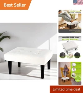 Versatile Velvet Ottoman with High-Resilience Core - Elegant Seating Solution - Picture 1 of 8