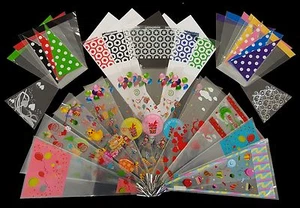 Kids Party Cone Coloured Cello Bags Candy Gift Bag for Sweet Treat Plastic Clear - Picture 1 of 49