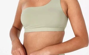 Ladies Firetrap Swimwear One Shoulder Asymmetrical Bikini Top Size 12 Sage New - Picture 1 of 3