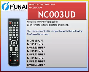 NEW REMOTE NC003UD MDR515H/F7 MDR533H/F7 MDR535H/F7 MDR537H/F7 H2160MW9 A - Picture 1 of 1