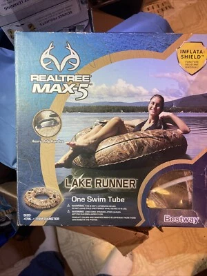 REALTREE MAX-5 Lake Runner Inflatable Tube 47” Diameter River Rapids Tube New - Image 1 of 4