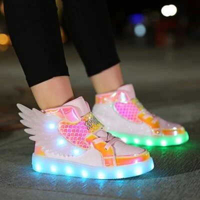 Wings Shoes Boys Girls Kids Children Fashion Casual Sport Sneakers Lighted Boots - Image 1 of 4
