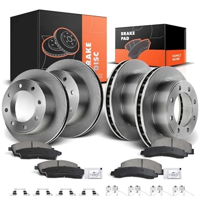 Rotores e pastilhas de freio a disco dianteiros e traseiros para Ford F-350 Super Duty 1999-2004 - Imagem 1 de 4