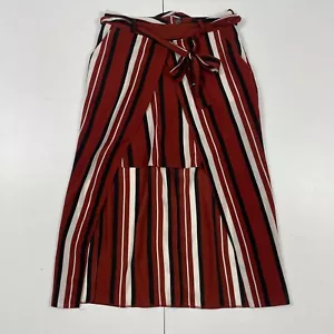Atmosphere Skirt 8 Brown Striped High Low Hem Womens Belt - Picture 1 of 11