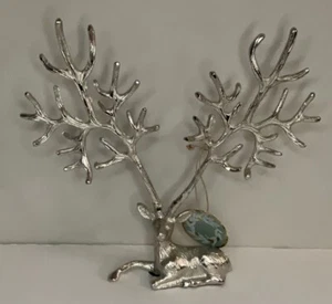 Tinsel & fir Reindeer 12” Silver Winter metal Decor Christmas NWT - Picture 1 of 8