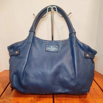 Kate Spade Stevie Berkshire Road Blue Leather Shoulder Bag - EUC - Image 1 of 4
