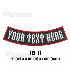 Custom Embroidered Bottom Rocker Sew on Patch Motorcycle Biker Badge 7" (B -1) - Picture 1 of 12