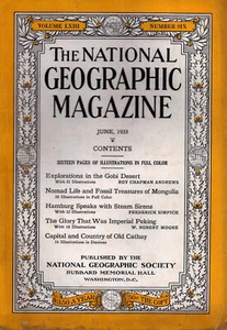 NATIONAL GEOGRAPHIC JUN 1933 GOBI DESERT MONGOLIA HAMBURG IMPERIAL PEKING CATHAY - Picture 1 of 10