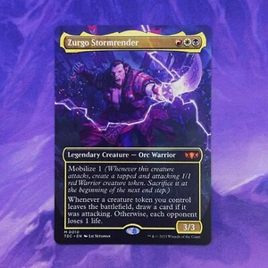BORDERLESS Zurgo Stormrender 0010 TDC MTG Tarkir Dragonstorm Commander Orc - Picture 1 of 2