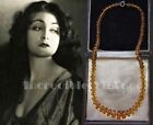 Vintage Art Deco Citrine Amber Glass Rondelle Beads Necklace BOHEMIAN CZECH Gift