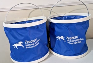 (2) New Outdoor Garden Farm 2.5 Gallon Collapsible Water Bucket Metal Handle - Picture 1 of 5