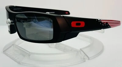 New Oakley Gascan Sunglasses / Matte Black / Prizm Black Polarized / USA Flag - Image 1 of 4