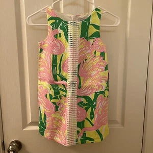 Lilly Pulitzer for Target Flamingo Fan Dance Shift Dress Girls Size S 6-6X NWT - Picture 1 of 13