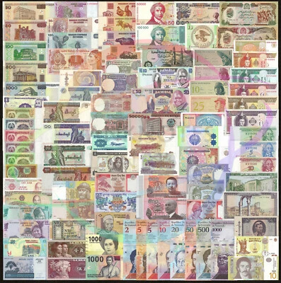 World 100 PCS Uncirculated Banknotes Set 35 Different Countries Genuine Lot UNC - Image 1 of 4