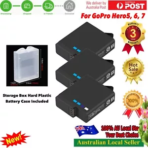3x Battery for GoPro HERO7 Black / HERO (2018) / HERO6 / HERO5 + Storage Box S - Picture 1 of 4