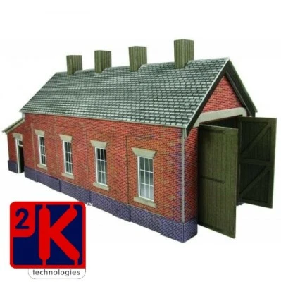 Metcalfe PO331 Single Track Red Brick Engine Shed Card Kit 00 - POD Postage - Image 1 of 4