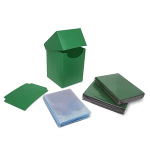 BCW Card Combo Deck Box 100 Guards + Inner Sleeves 64x89mm Acid Free Pack Green - Picture 1 of 4