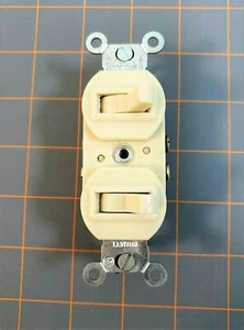 Leviton 5224-I Interruttore combinato monopolare/singolo polo stile duplex 15A avorio - Foto 1 di 5
