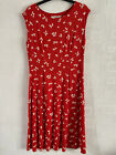Boden Red Patterned Marina Jersey Dress   Size 12R