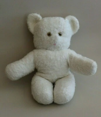 OURS ANCIEN non-articulé blanc Old Teddy Bear (no Steiff) 31 cm années 50 - Photo 1/3
