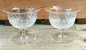 TWO WEBB GLASS DEEP DIAMOND CRYSTAL CHAMPAGNE/COCKTAIL/BOWL GLASSES 1936 - 1949 - Picture 1 of 5